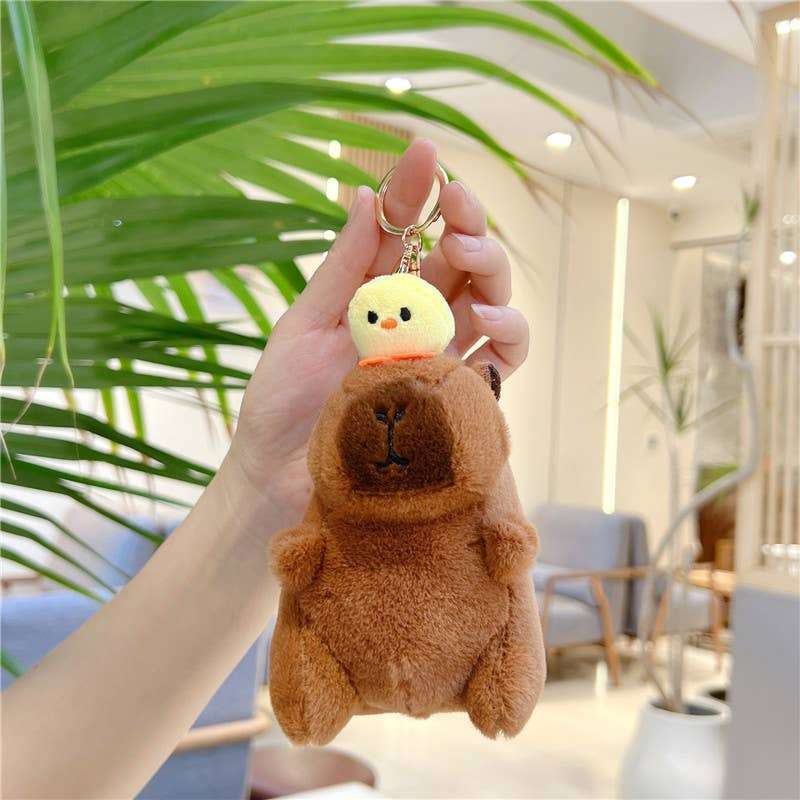 Cute Capybara Plush Keychain Bag Charm