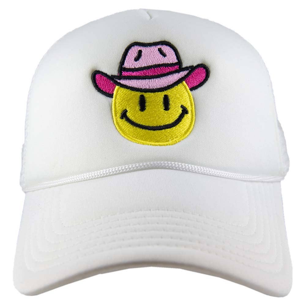 Cowboy Hat Happy Face Western Foam Hat