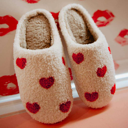 Hearts ALL OVER Patterned Slippers