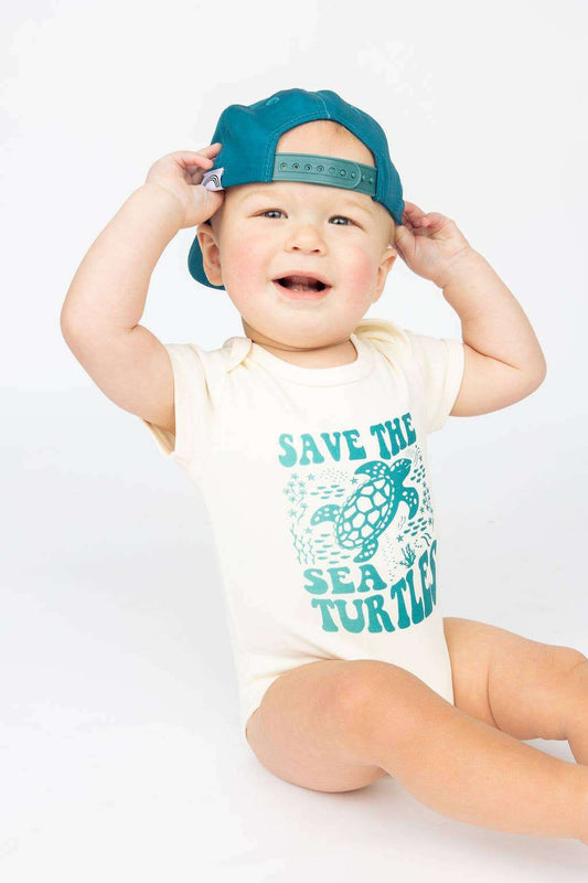 Save the Sea Turtles Ocean Conservation Cotton Baby Onesie
