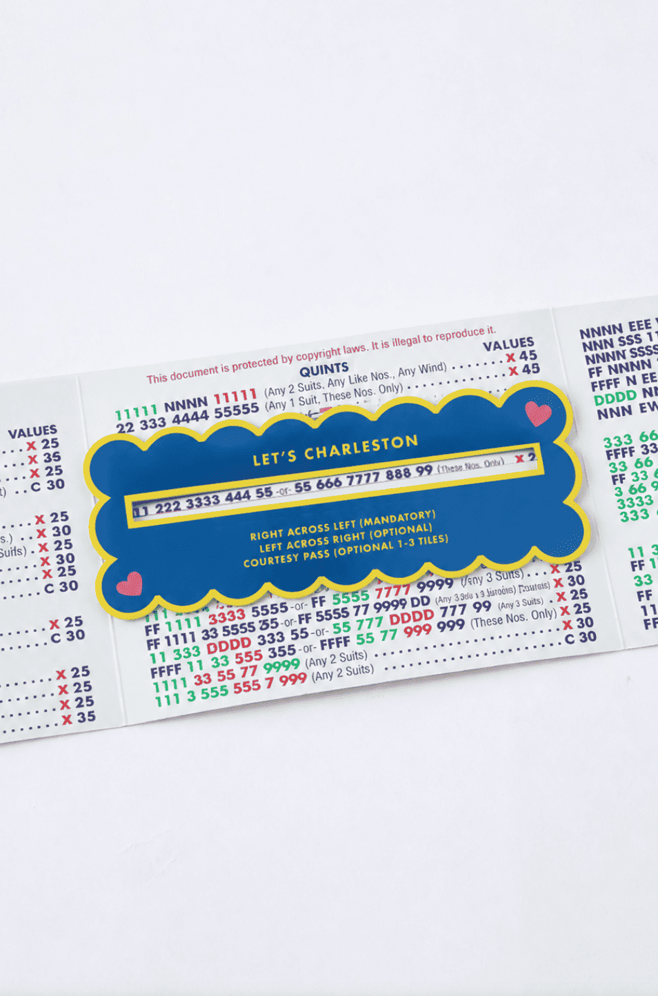 Mahjong Line Finder Tool for Standard and Large Size NMJL Cards - Blue