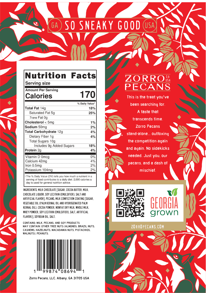 HOLIDAY Milk Chocolate Covered Pecans 8oz