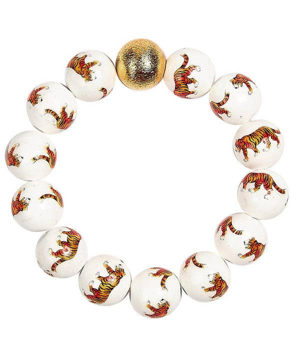 Georgia Beaded Gameday Bracelet - Tiger - 14mm - WS