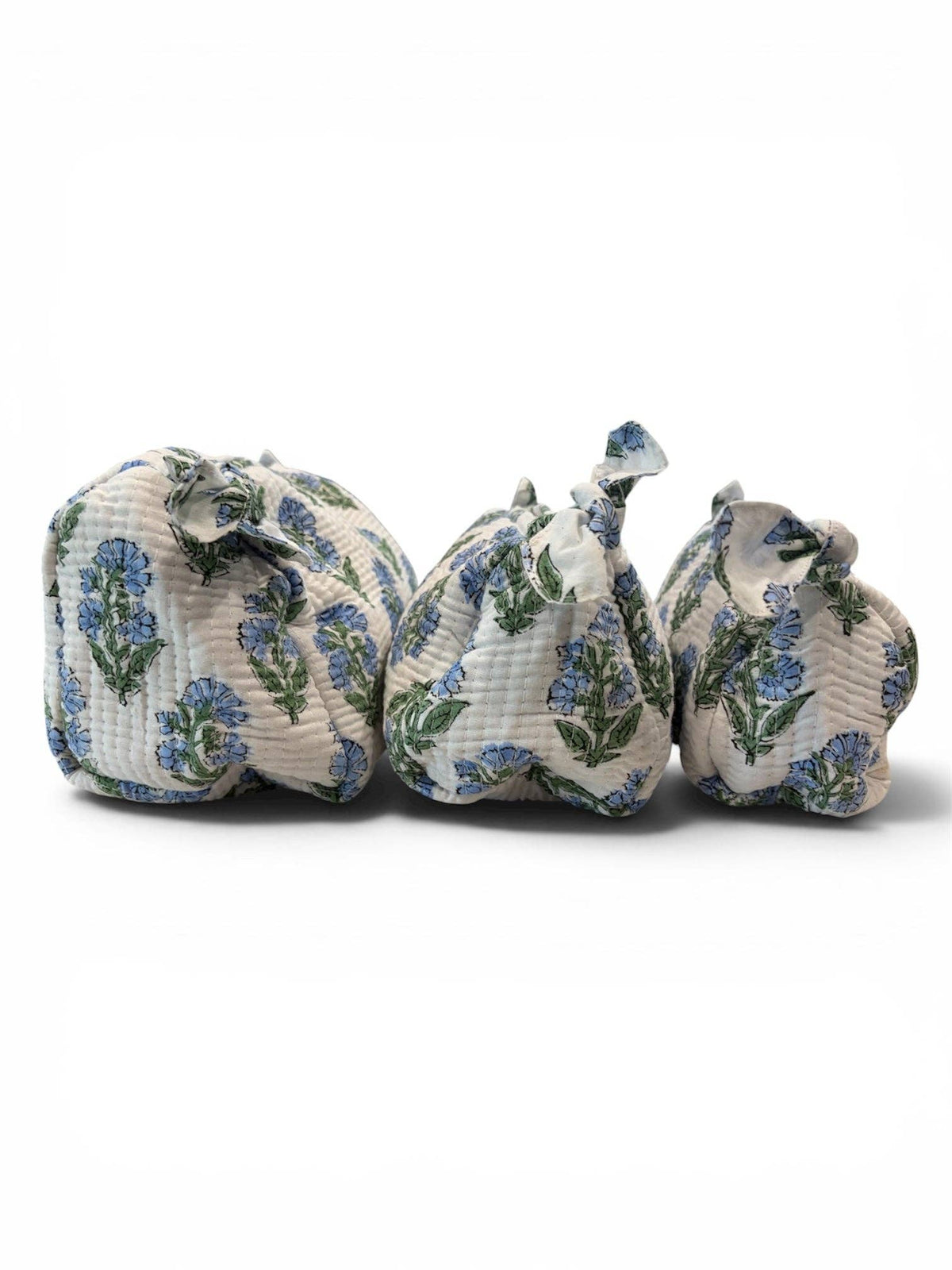 Blue Floral Cosmetic Bag Set