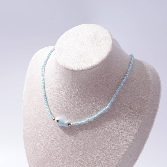 Good Luck Fish Bahama Wood Bead Necklace