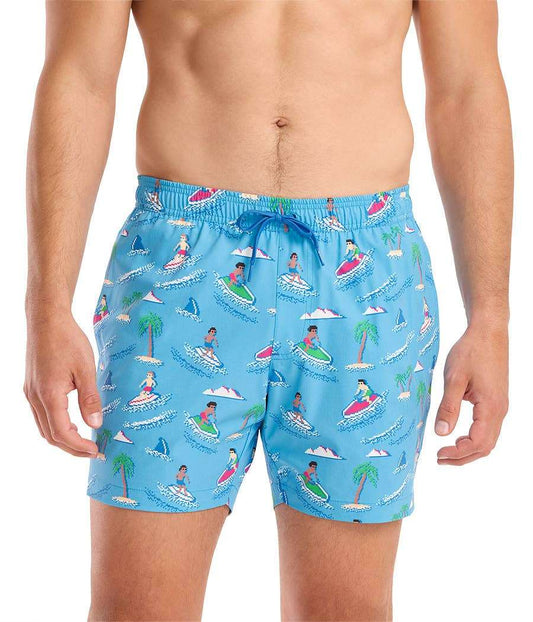 Aquaholic Men's Stretch Swim Trunks - 6" Surfer Bathing Suit