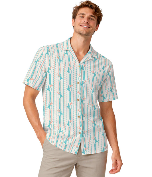 Shark Snack Linen Cabana Shirt - Men's Button Down Shirt