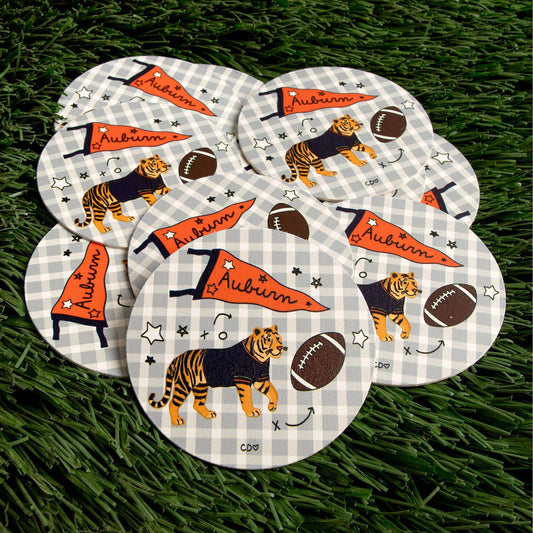 Auburn, AL Football Game Day Paper Coasters - Set of 10