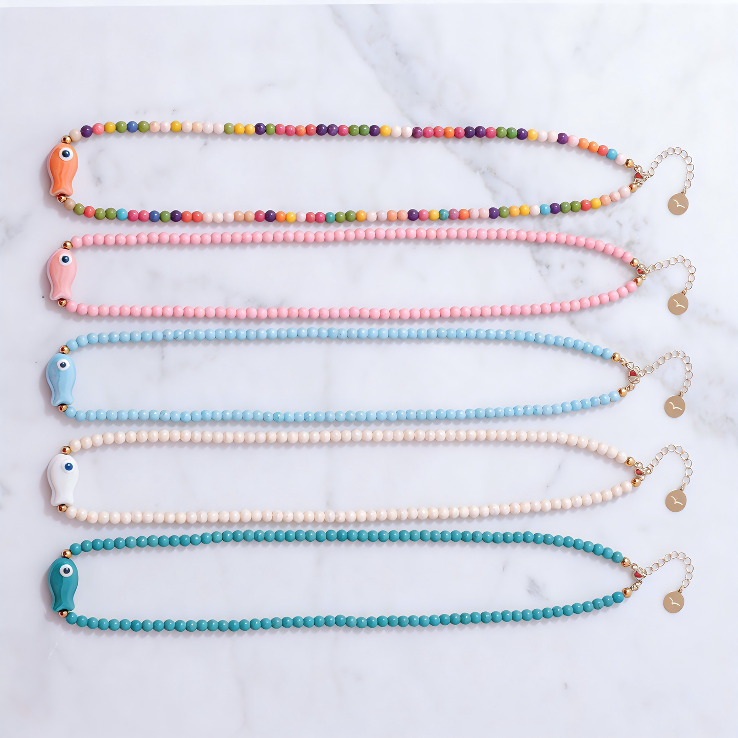 Good Luck Fish Bahama Wood Bead Necklace