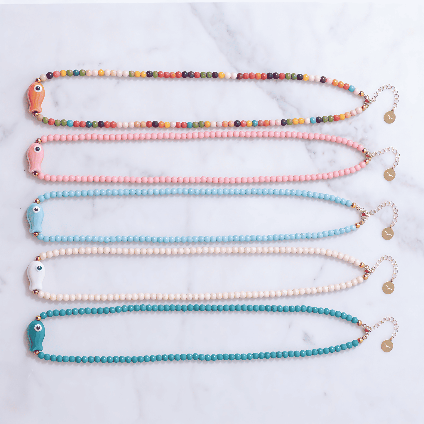 Good Luck Fish Bahama Wood Bead Necklace