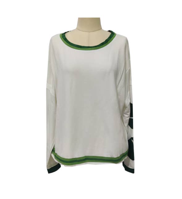 V day heart patch Relaxed fit crewneck long -sleeve shirt