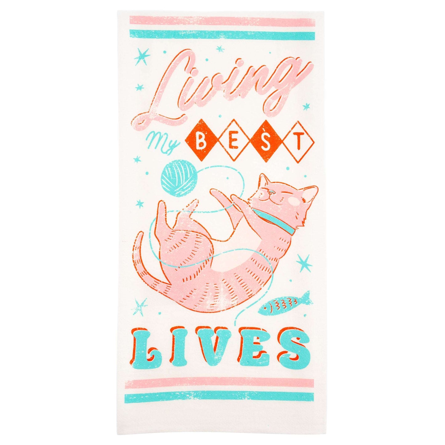 DINER TEA TOWEL CAT (S26)