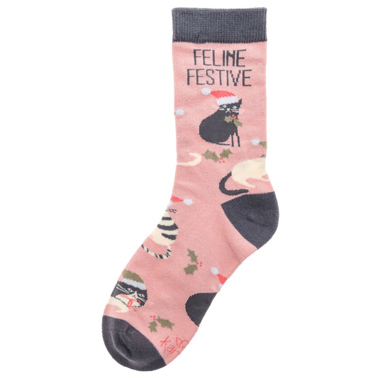 HOLIDAY SOCKS FELINE FESTIVE (H20)
