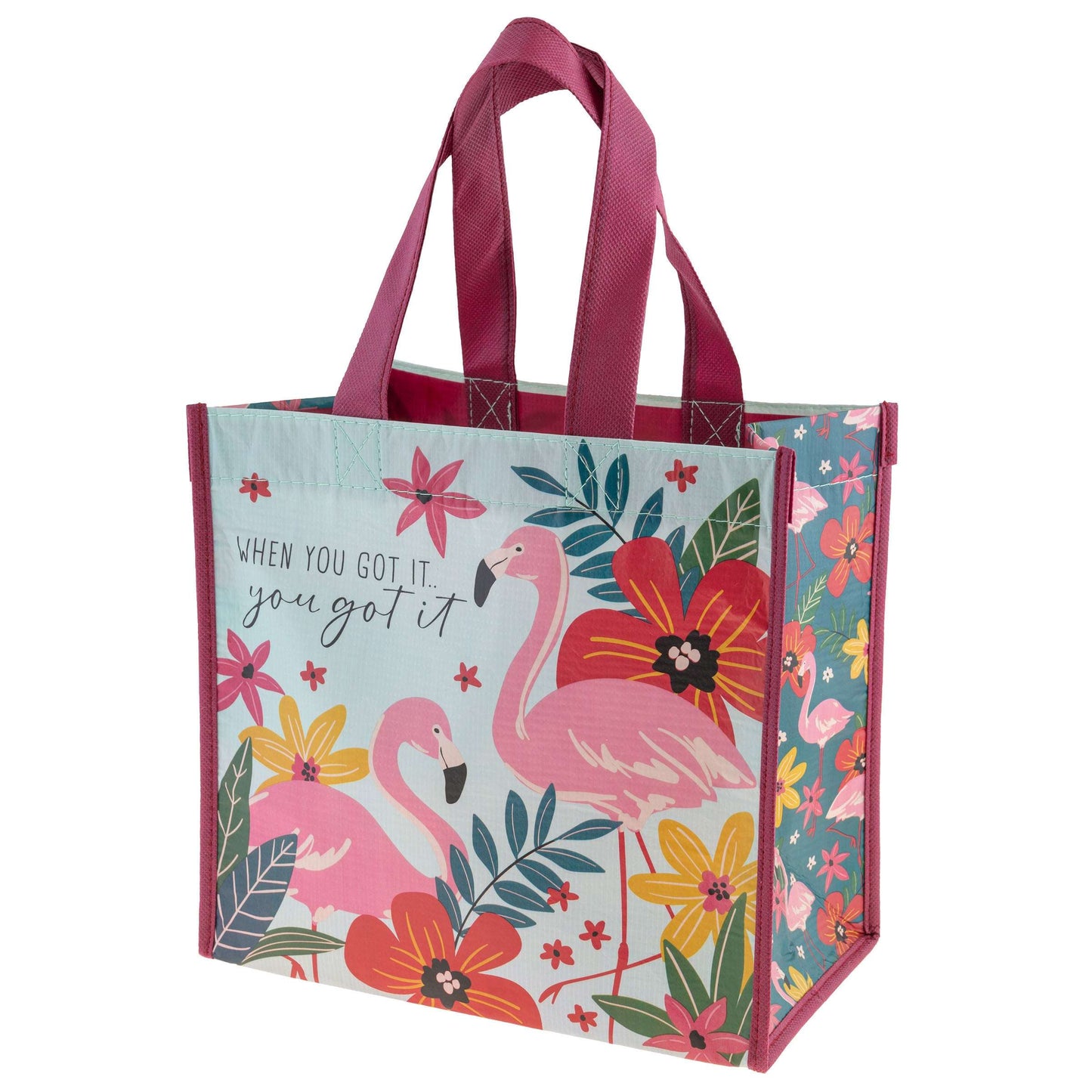 RECYCLED MEDIUM GIFT BAG FLAMINGO (F23)