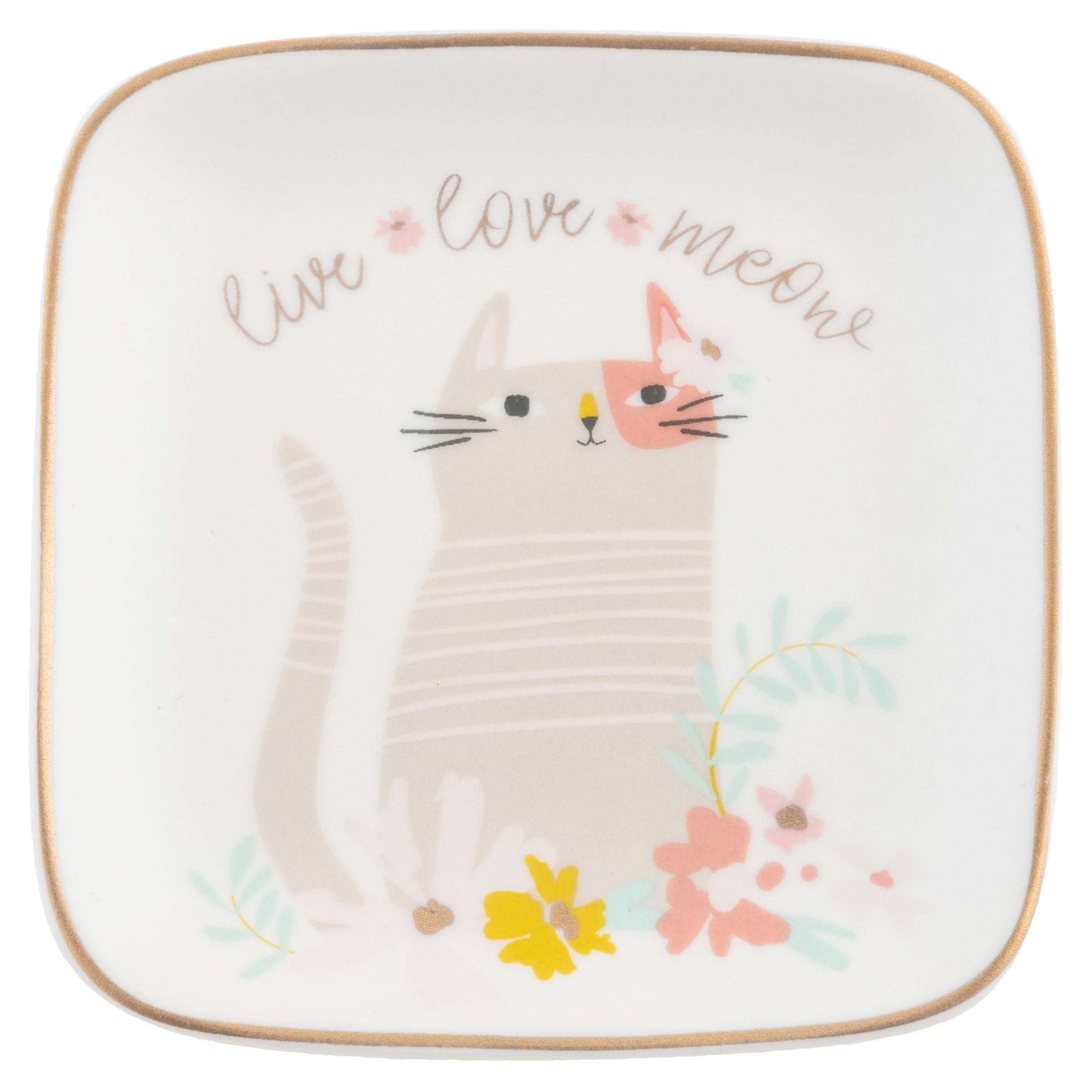FLORA SQUARE TRINKET TRAY SMALL CAT (F23)