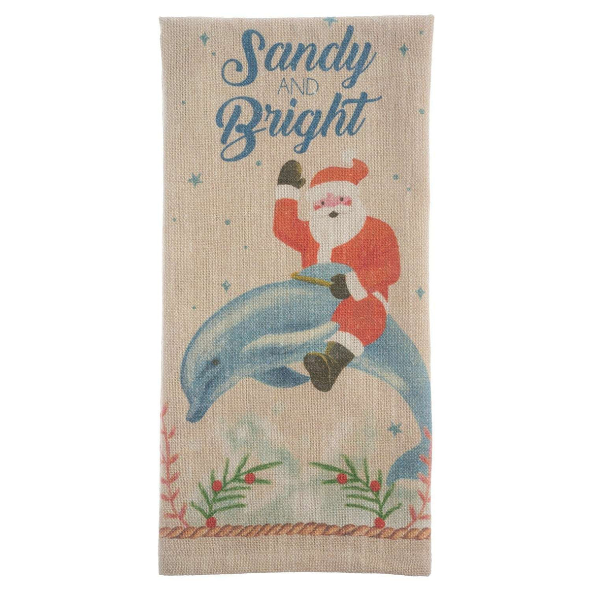 HOLIDAY TEA TOWEL SANDY AND BRIGHT (H25)