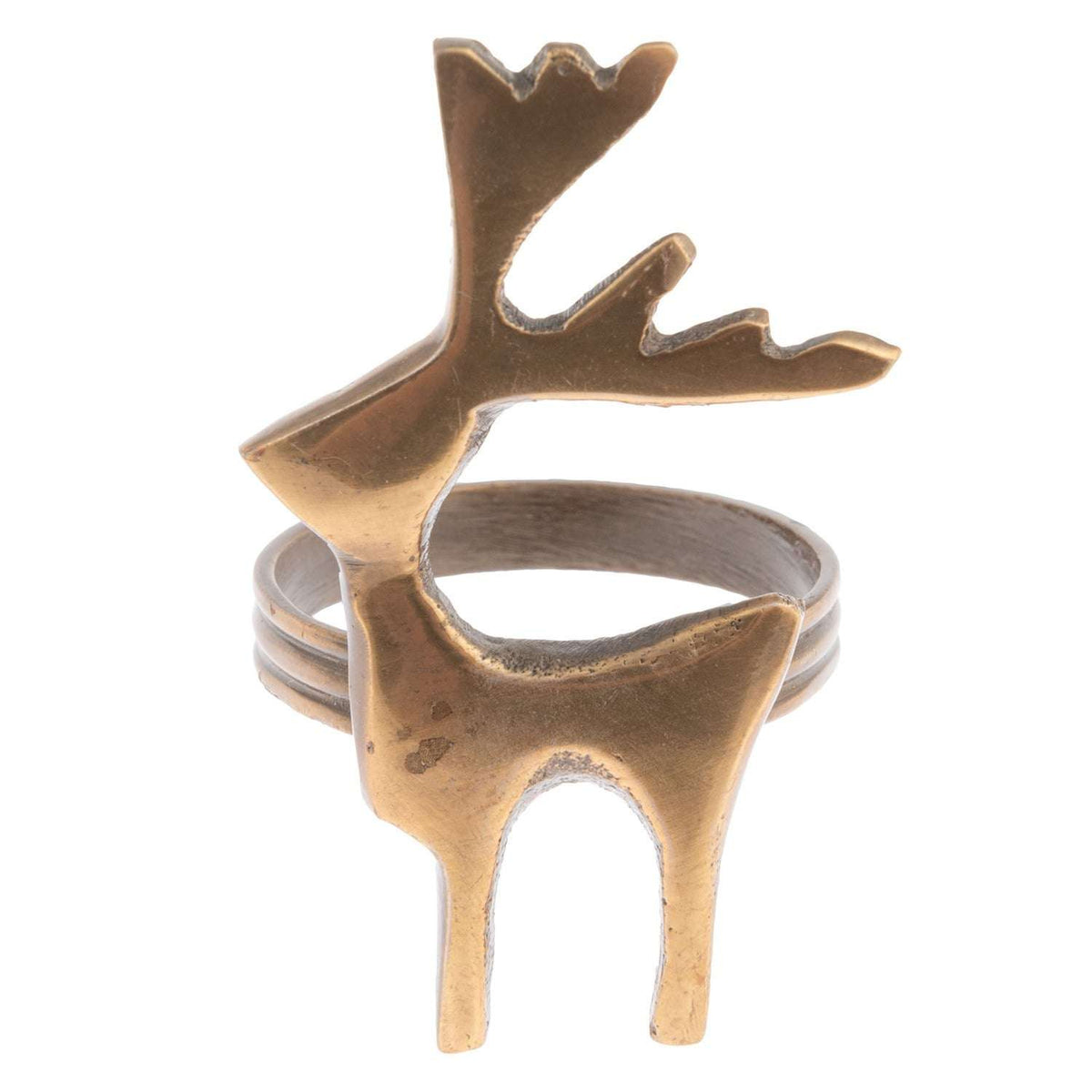 REINDEER NAPKIN RINGS S4 BRONZE (H25)
