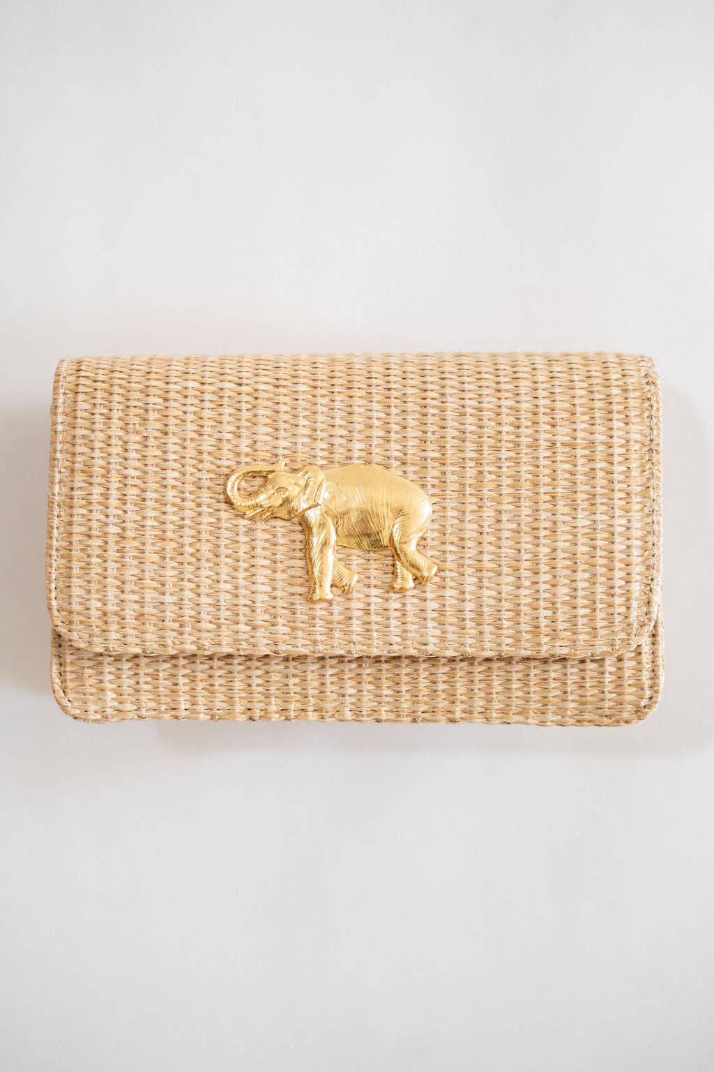 Ruby Straw Clutch- Gold Charm