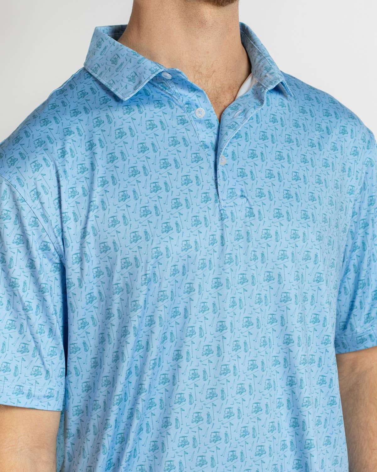 Men's Tee Off Performance Polo   Blue/Green   -Asst.