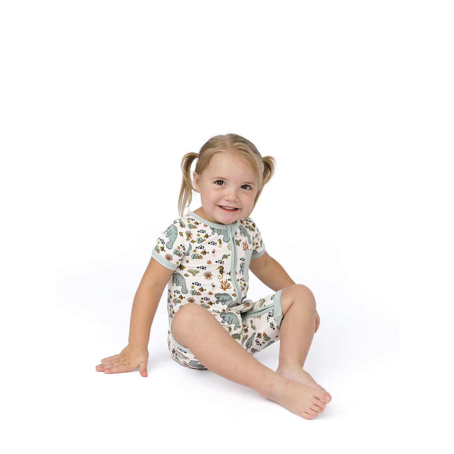 Manatee Bamboo Baby Clothing Shortie Romper Bodysuit
