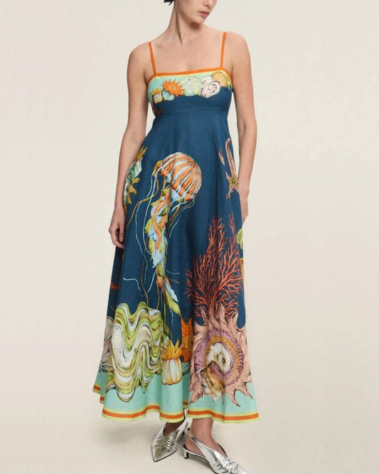 Unique Jellyfish & Sea World Graphic Sundress