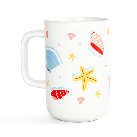 Seashell Affirmations Coastal Tall Ceramic Mug