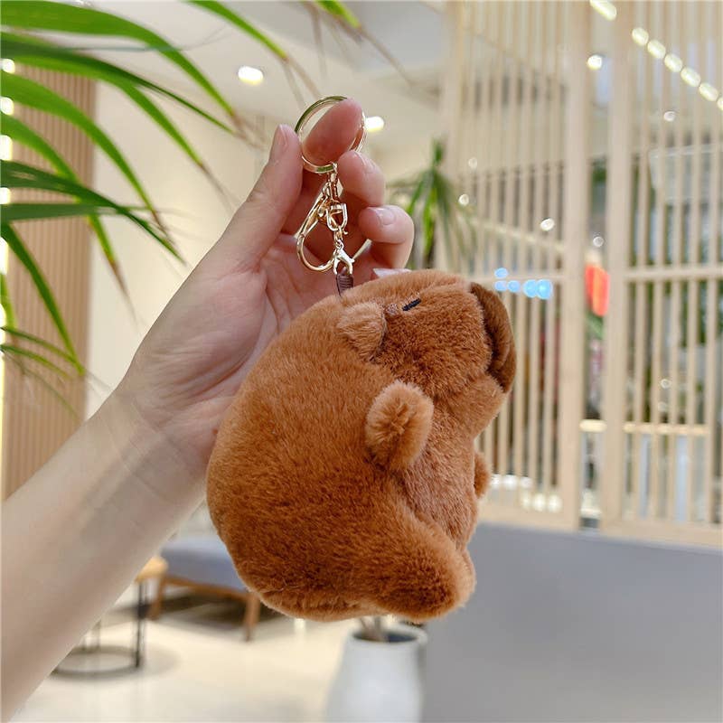 Cute Capybara Plush Keychain Bag Charm