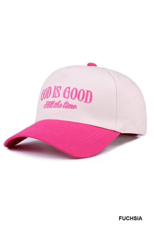 God is Good All the Time Two Tone Canvas Cotton Cap