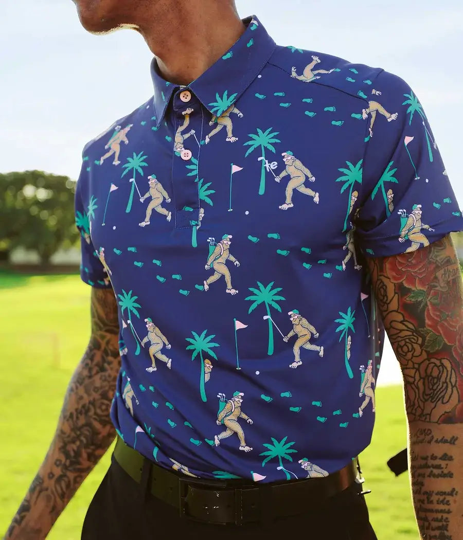 Bigfoot Bogey Men's Golf Polo - Fun Sasquatch Golf Shirt