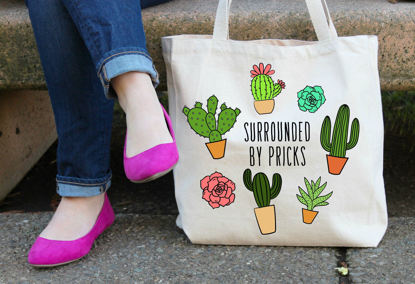 Surrounded by Pricks Tote Bag
