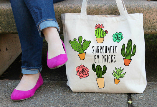 Surrounded by Pricks Tote Bag