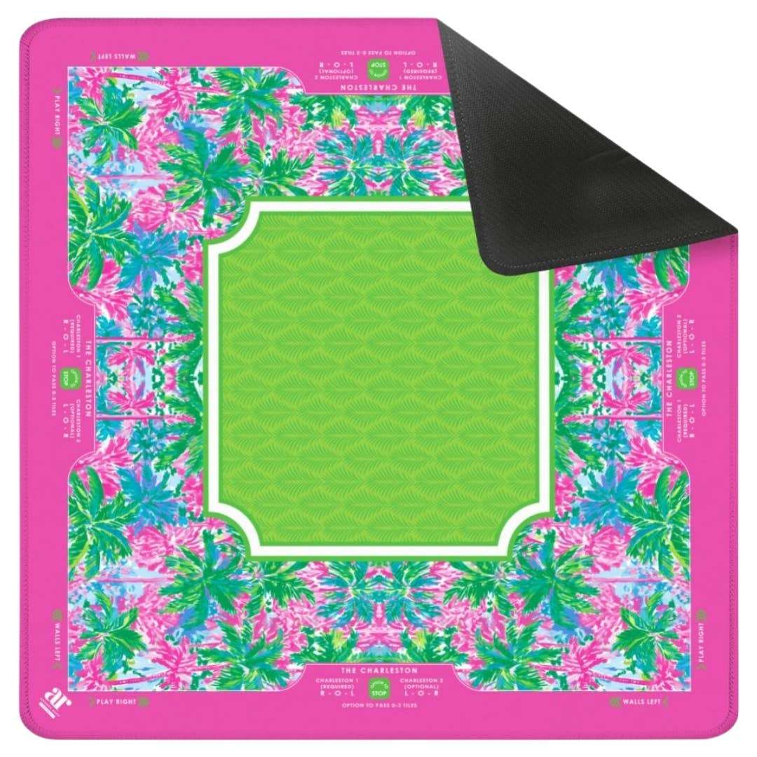 NEOPRENE Palm Beach Collection Mahjong Mat | Pink Blue Lime