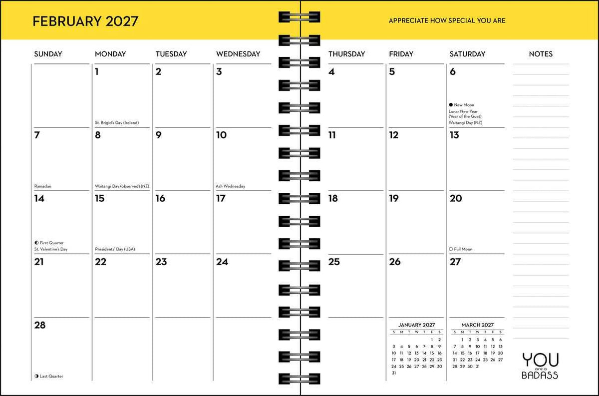 You Are a Badass Deluxe Organizer 17-Month 2026-2027 Weekly/Monthly Planner by Jen  Sincero