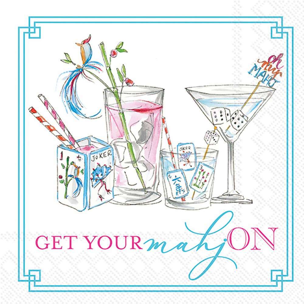 Paper Cocktail Napkin 20 Ct Mahjong Drinks