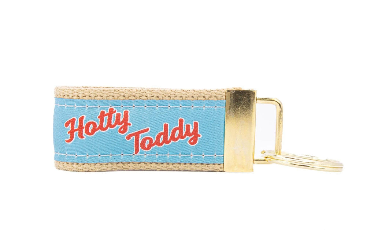 Ole Miss Rebels Collegiate Woven Ribbon Key Chain. Ole Miss Key Fob. Ole Miss Gift. Hotty Toddy Key Ring. Brass Clasp and O-Ring.