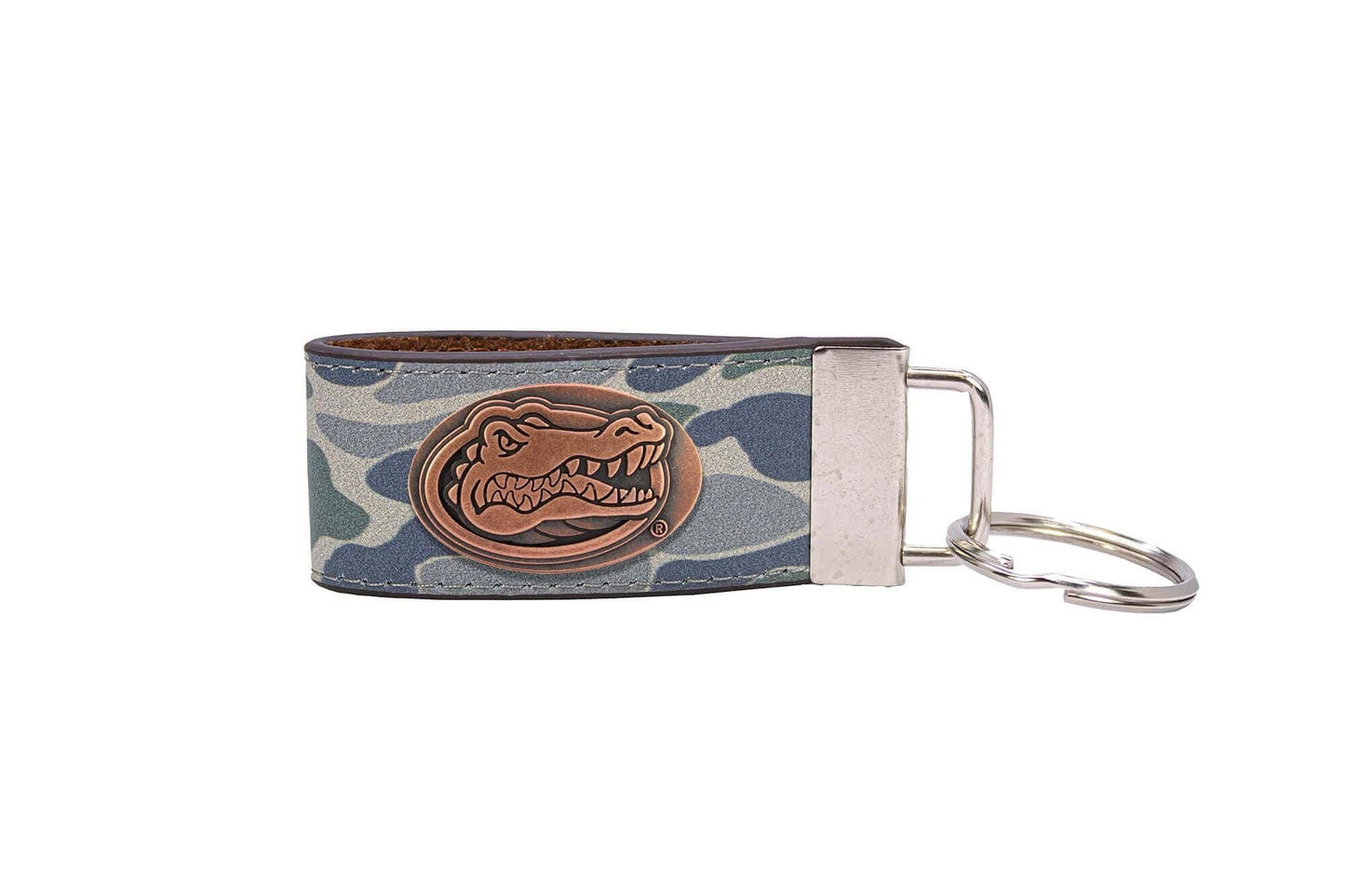 Florida Gators Old School Camo Leather Loop Keychain.