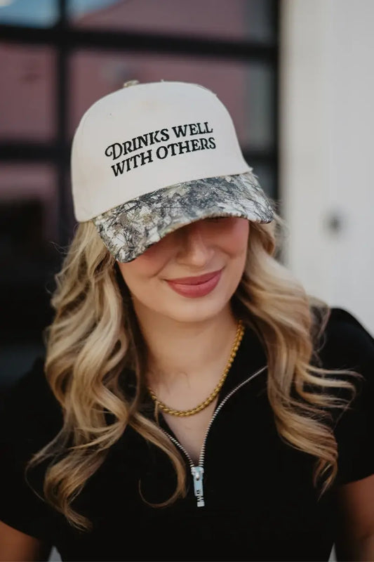 Drinks Well With Others Vintage Trucker Hat