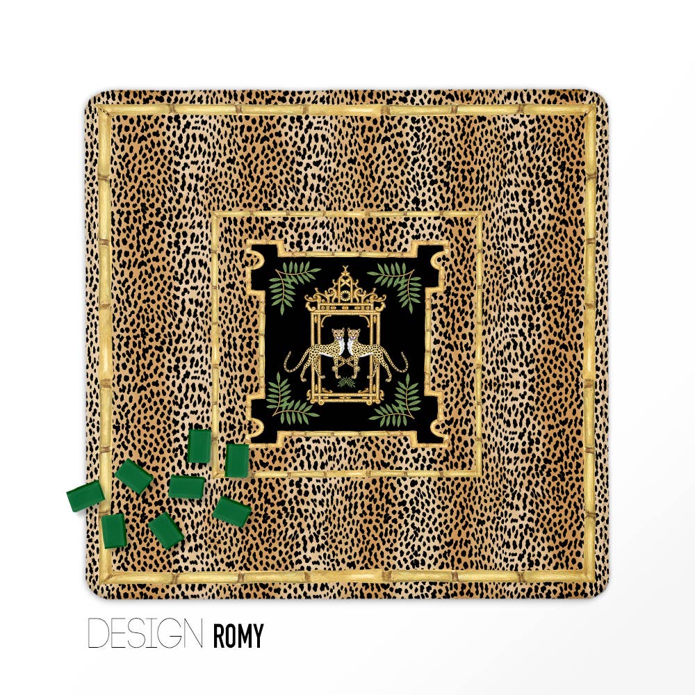 Mahjong Mat, Neoprene, Preppy,Chinoiserie, Boutique Monogram