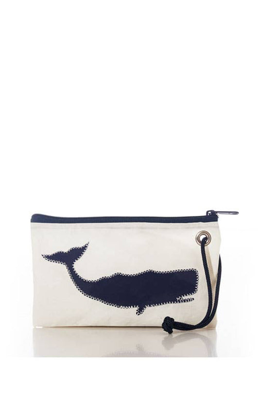 Navy Whale Wristlet