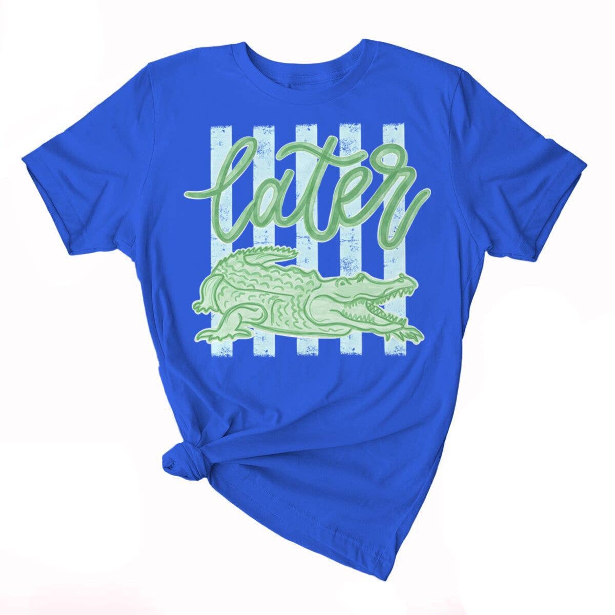Stripe Later Gator Alligator Graphic Tee Cotton Shirt