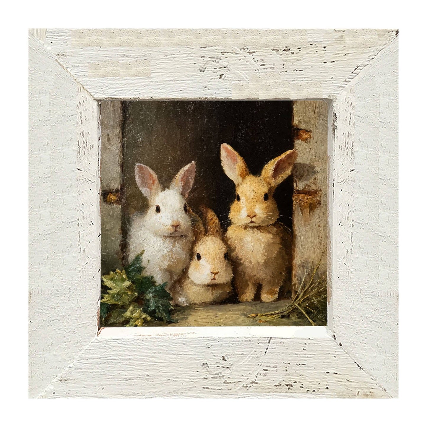 Three Rabbits in Doorway