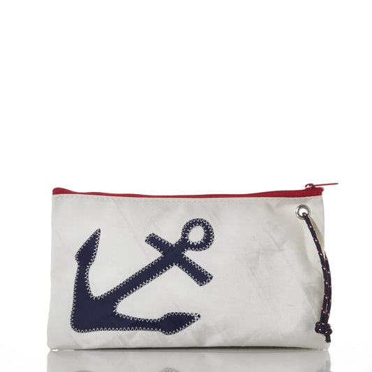 Navy Anchor Large Wristlet
