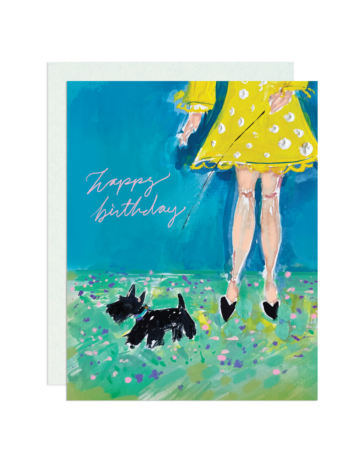 Lady With A Dog Birthday Card