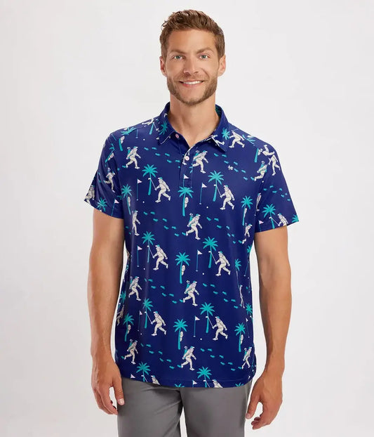 Bigfoot Bogey Men's Golf Polo - Fun Sasquatch Golf Shirt