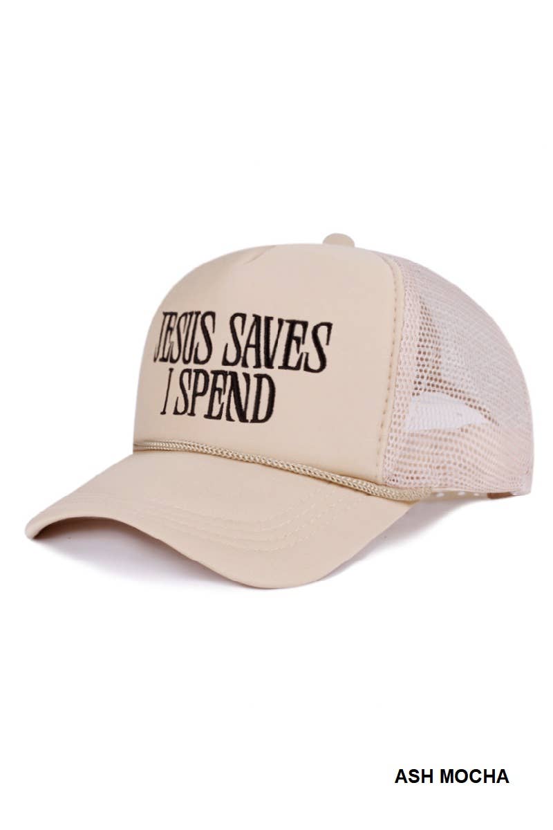 Jesus Saves I Spend Mesh Trucker Cap