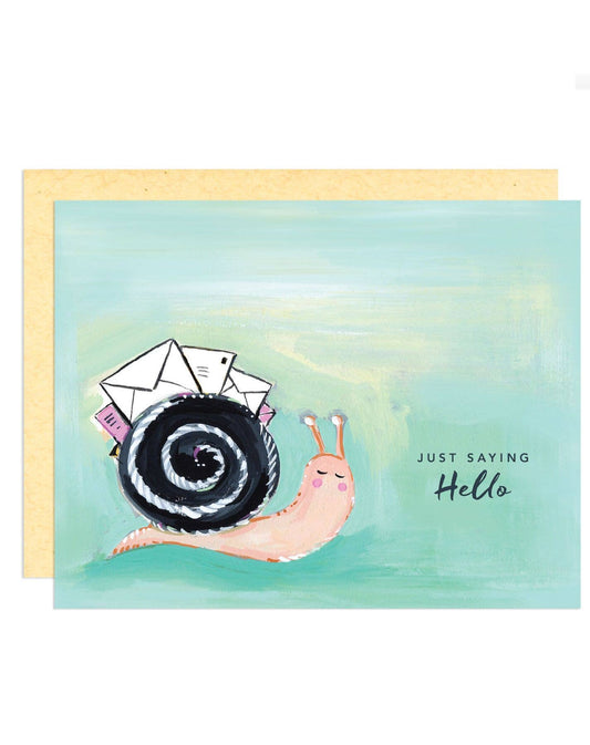 Hello Snail Greeting Card