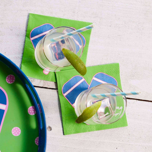 Pickleball Green  Paper Cocktail Napkins