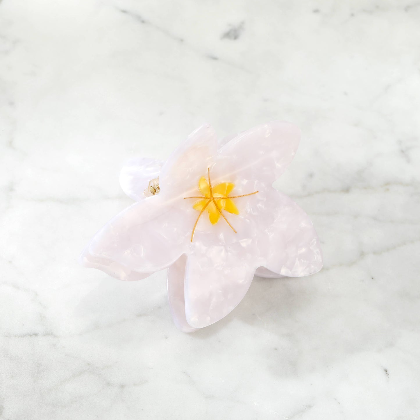 Eco-Friendly Plumeria Frangipani Hair Clip Claw, White