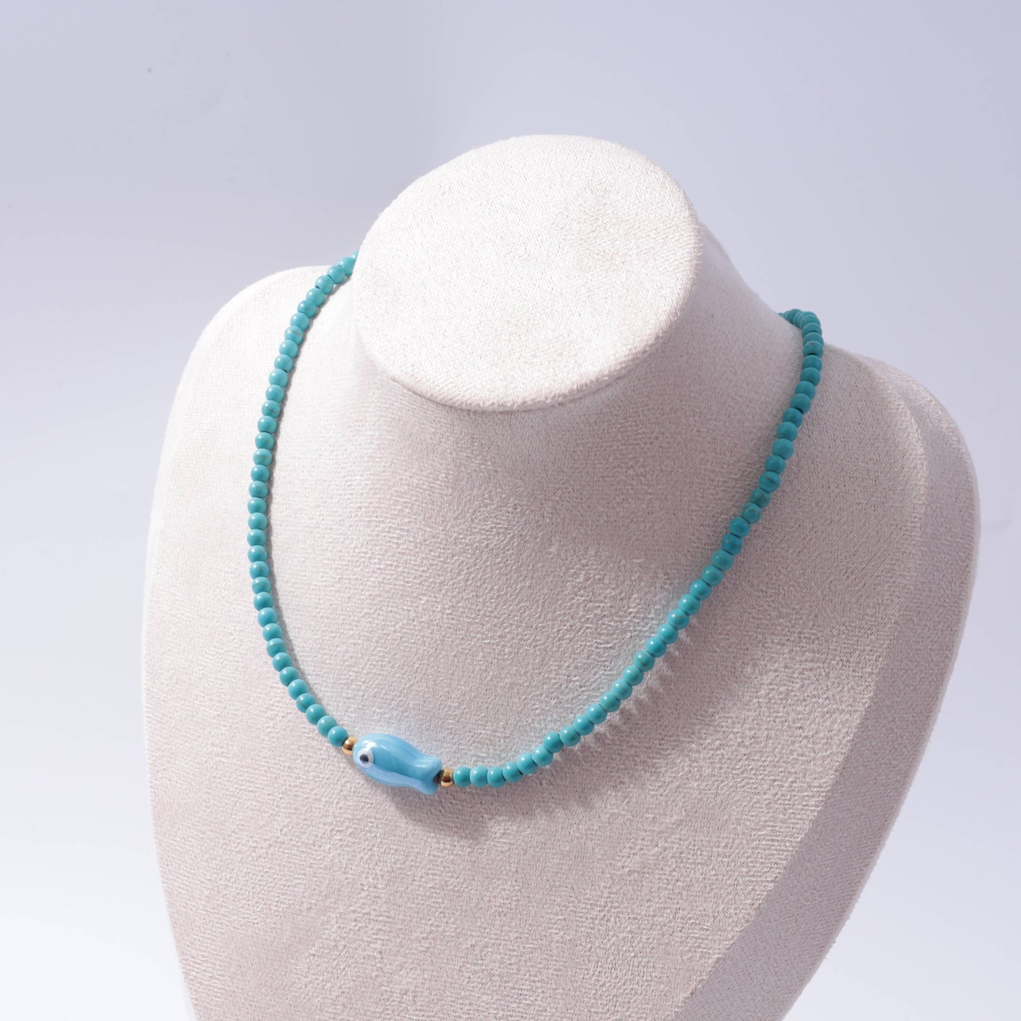 Good Luck Fish Bahama Wood Bead Necklace