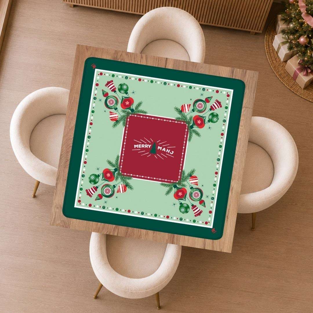 NEOPRENE Classic Very Merry Mahj Mahjong Mat | Christmas 33"